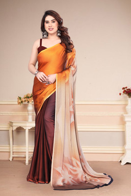 SuperLaxmi Self Design Bollywood Chiffon, Georgette Saree(Orange)