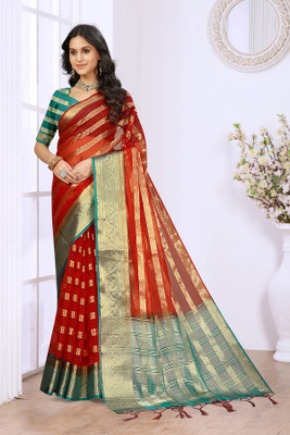 Aarunika MNT Printed Bollywood Organza Saree(Multicolor)