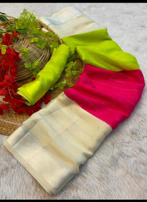 Classy Foriever Woven Bollywood Georgette Saree(Multicolor)