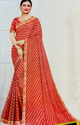 Pallu Patola Printed Banarasi Georgette Saree(Red)