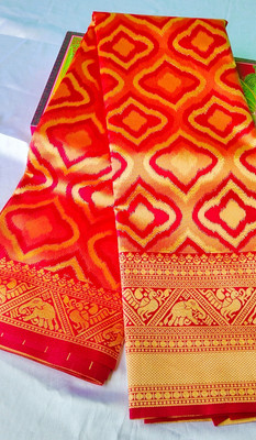 Rajni Woven, Self Design Assam Silk Organza Saree(Red)