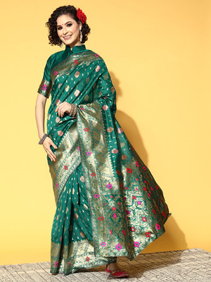 Divastri Printed Bollywood Crepe Saree(Light Green)