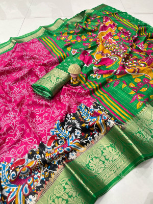 ZARISTACREATION Digital Print Bollywood Dupion Silk Saree(Multicolor)