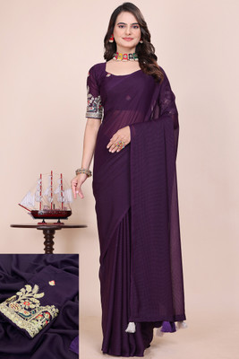 KONICA FAB Self Design Bollywood Georgette Saree(Purple)