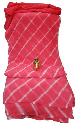 shrishivam Checkered Daily Wear Chiffon Saree(Red)