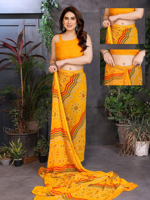 NIRMOHIFASHION Printed Bandhani Georgette Saree(Multicolor)