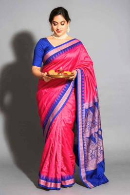 Kingdomsaree Printed Bollywood Chiffon Saree(Pink)