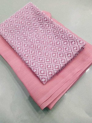 Bapa Sitaram Fashion Solid/Plain, Embroidered Daily Wear Georgette Saree(Pink)