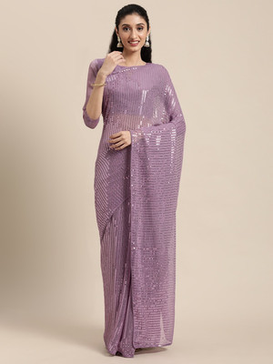 Snija Fashion Embroidered Bollywood Georgette Saree(Pink)