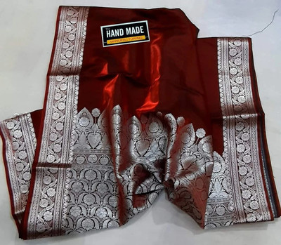 Anabiya collection Woven Banarasi Pure Silk Saree(Maroon)
