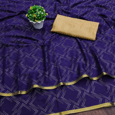DIVYASHAKTI FASHION Embellished Bollywood Chiffon Saree(Dark Blue)