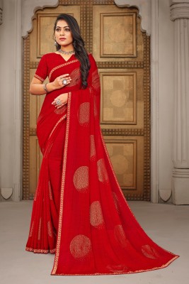 Laxmipati Sarees Printed Bollywood Georgette Saree(Red)