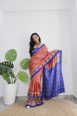 shiv textiles Printed Bollywood Pure Cotton Saree(Red)