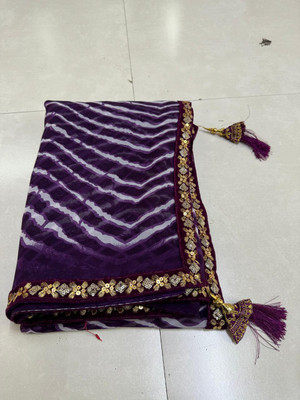 charmie designer Printed Bandhani Georgette Saree(Multicolor)