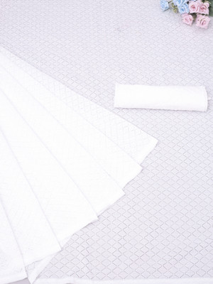 NEXA Printed Banarasi Lycra Blend Saree(White)