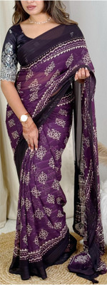 Tasrika Self Design Bollywood Georgette Saree(Purple)