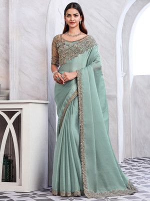Divastri Embellished Bollywood Georgette Saree(Light Green)