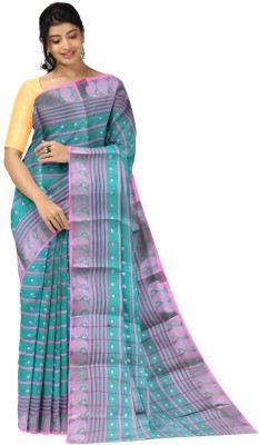 Kanika Fashion Self Design Tant Pure Cotton Saree(Light Green)