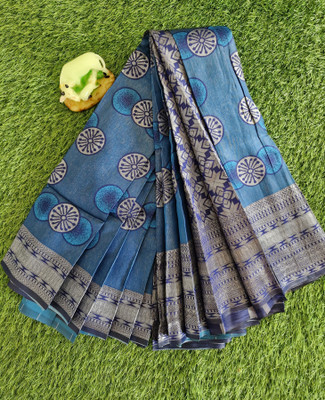 jeneric Woven Bollywood Silk Blend Saree(Blue)