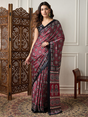 Divastri Printed Daily Wear Crepe Saree(Pink)