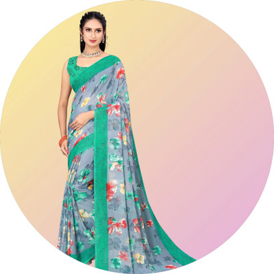STYLEVEDA Printed Bollywood Georgette Saree(Multicolor)