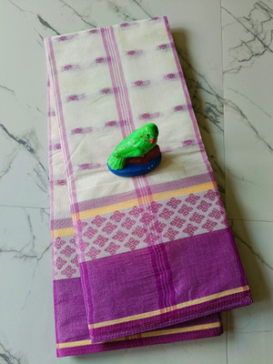 Duttafashion Checkered Tant Pure Cotton Saree(Multicolor)