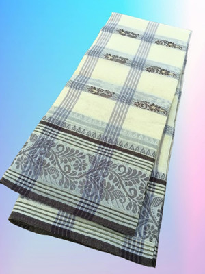 Priyongboda Woven Tant Cotton Blend Saree(Beige)