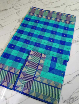 Sandhyatara Woven Tant Pure Cotton Saree(Light Blue)