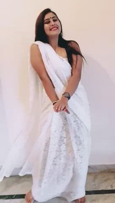 NORAFLEX Embroidered Bollywood Net Saree(White)