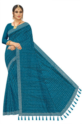 Lakshmi Villa creation Self Design Bollywood Silk Blend Saree(Blue)