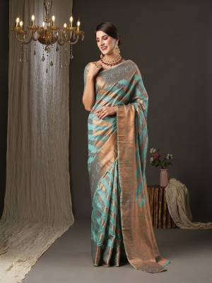 Sareemall Digital Print Tant Silk Blend Saree(Light Green)