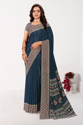 Vimla Printed Bollywood Crepe Saree(Grey)