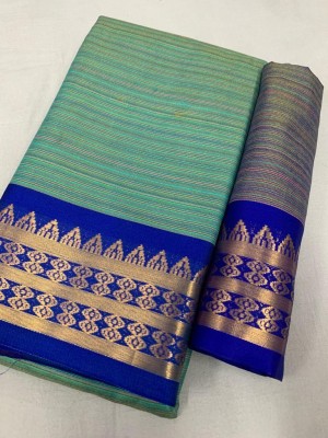 Hensi sarees shop Printed Daily Wear Cotton Silk, Jacquard Saree(Light Green)