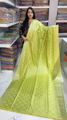 MOHEY DESI Woven, Self Design Bhagalpuri Dupion Silk Saree(Light Green)