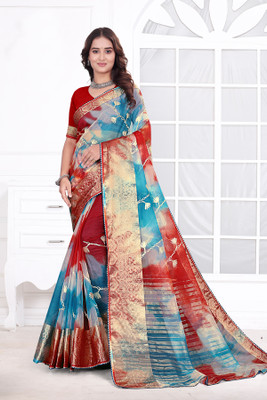 Aarunika SBT Woven Bollywood Organza Saree(Multicolor)