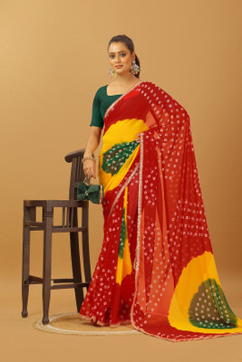 Damru trendz Digital Print Bollywood Georgette Saree(Red)