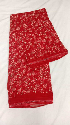 skeniz Printed Bollywood Georgette Saree(Red)