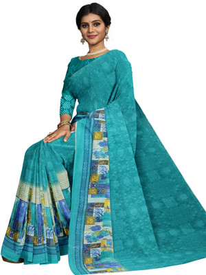 Suali Printed Daily Wear Georgette Saree(Blue)