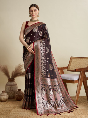 Divastri Printed Banarasi Cotton Silk Saree(Multicolor)