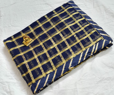 MINE CHOICE Checkered Bollywood Viscose Rayon, Georgette Saree(Dark Blue)
