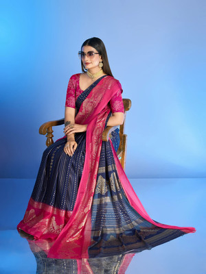 A V M Print Printed Bollywood Chiffon Saree(Multicolor)