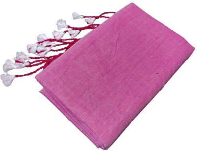 Shriram Solid/Plain Handloom Pure Cotton Saree(Pink)