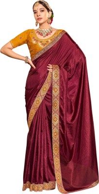 VIRICA Self Design Bollywood Cotton Silk Saree(Red)