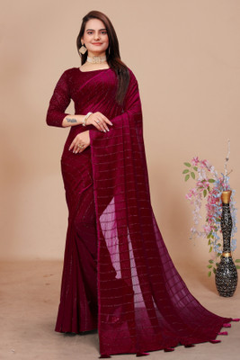 CLICKTHEMALL Self Design Bollywood Georgette Saree(Maroon)