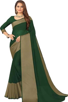 SSENT Striped Bollywood Chiffon Saree(Multicolor)