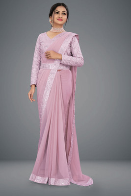 tapovan fashion Printed Bollywood Chiffon Saree(Pink)