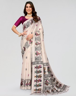 ANIRAV Printed Bollywood Art Silk Saree(Purple)