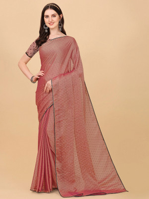 JS Clothing Mart Self Design Banarasi Crepe Saree(Maroon)