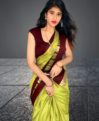 Mortal Textile Animal Print Assam Silk Cotton Silk Saree(Beige)