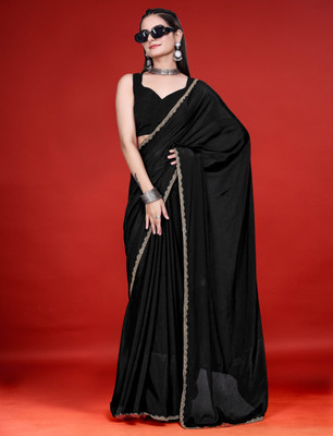 G GAJAL INTERNATIONAL Self Design Kanjivaram Jimmy choo Saree(Black)